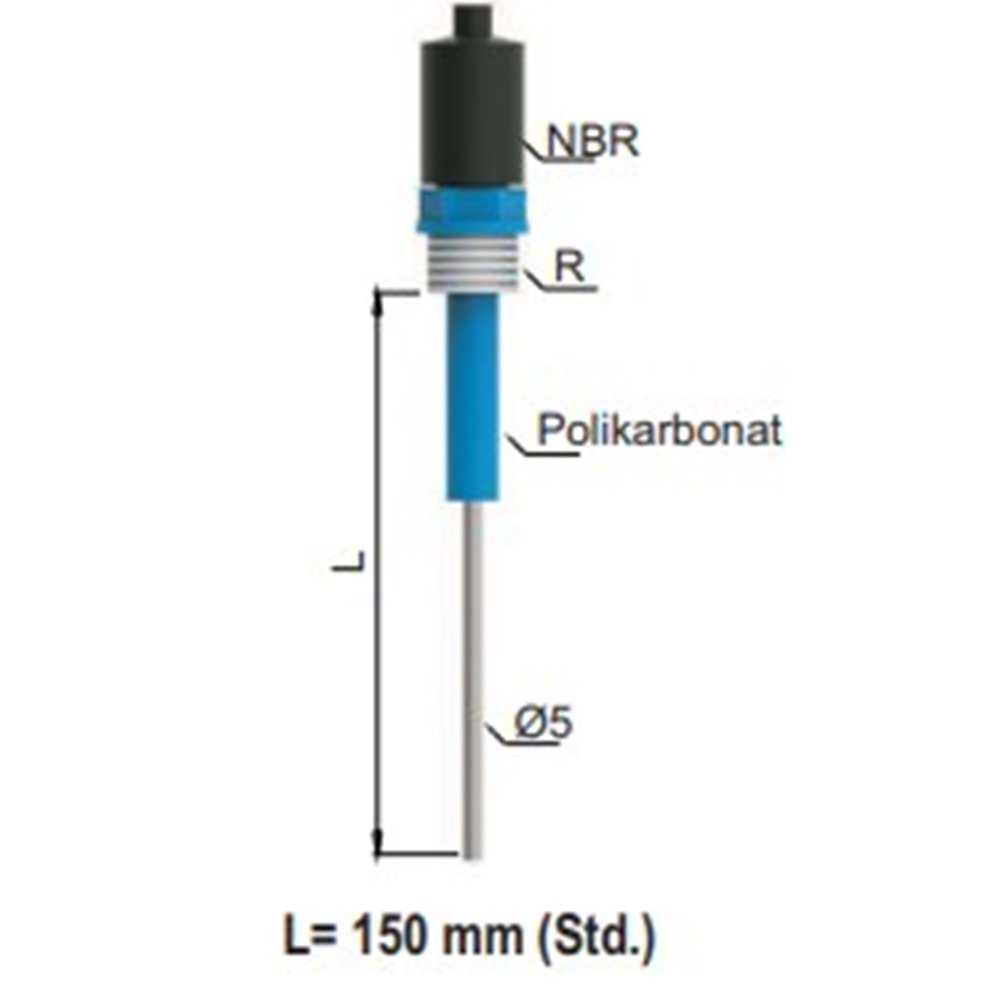 ELC 10 İletkenlik Tp Seviye Elektrodu R 1/2