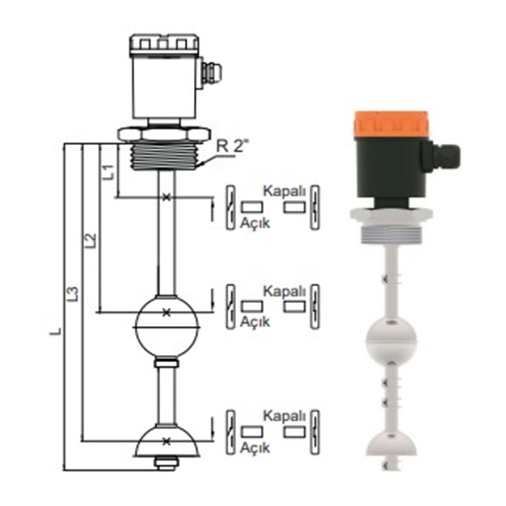 ELS-500 Çift Şamandıralı Seviye Şalteri