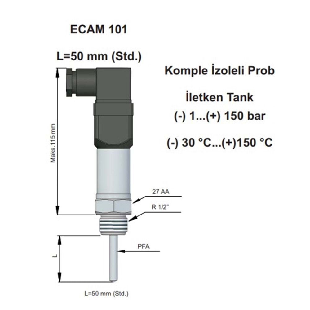 ECAM 101 Kapastf Sevye Sensörü - İletken Sıvılar